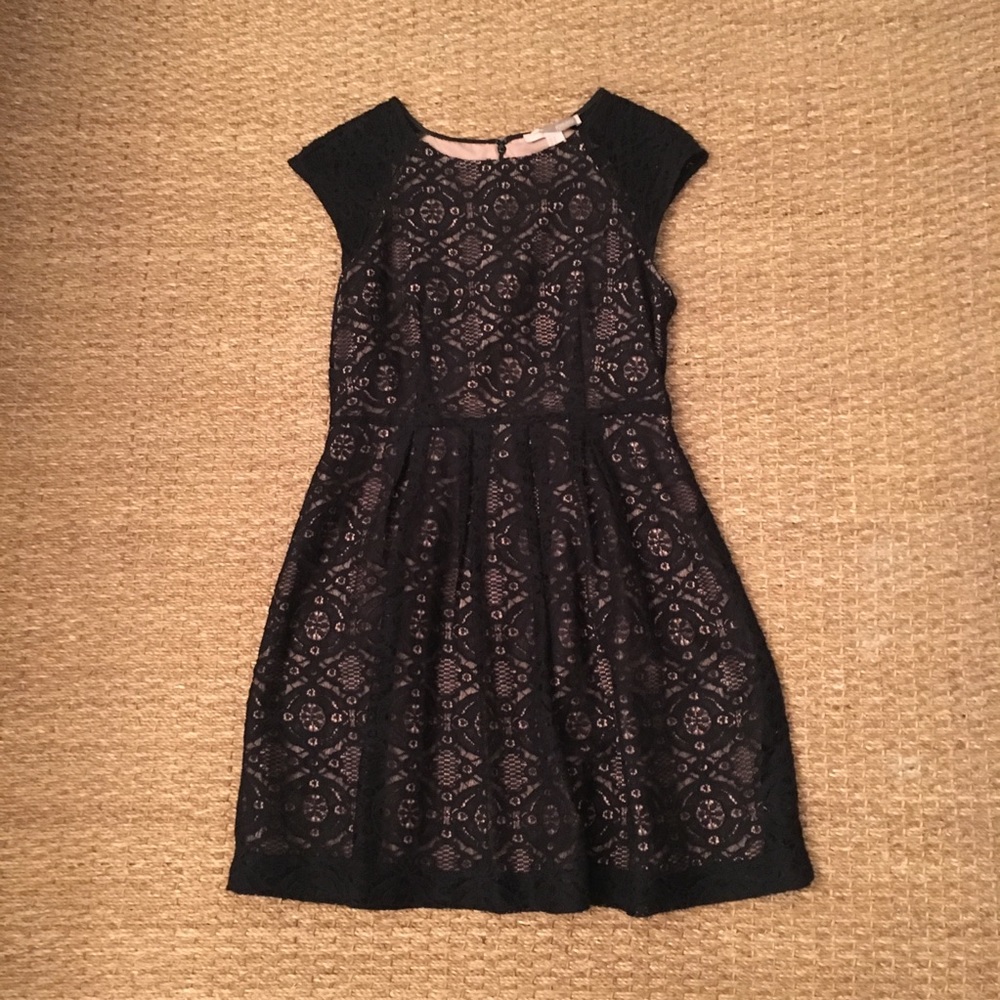 Pink and black lace dress size medium Forever 21